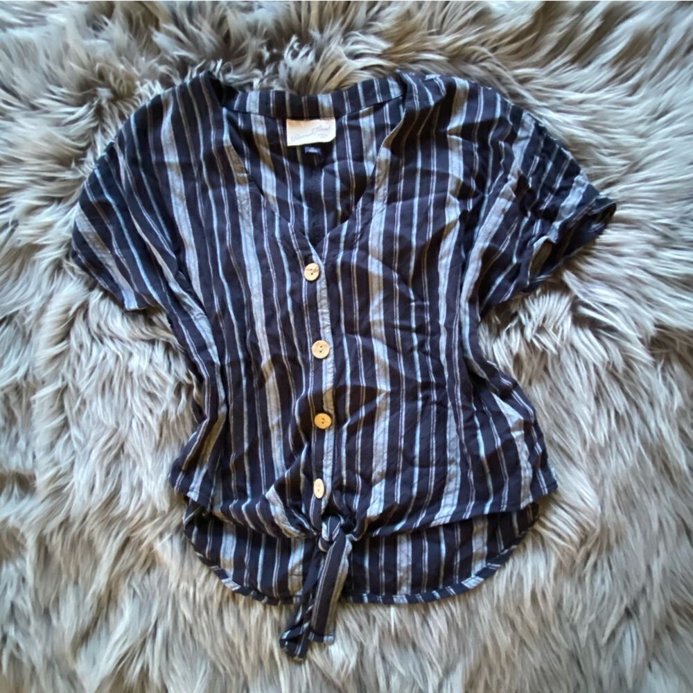 Universal Thread Striped Button Front Shirt, XS